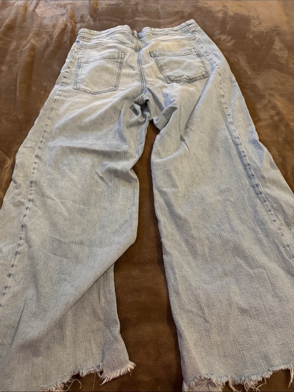 Pilcro Light Blue Wide-Leg Jeans with Frayed Hem - Picture 6 of 9